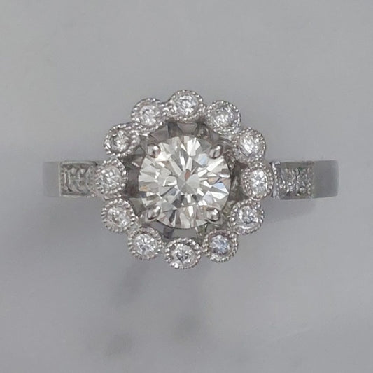 Diamond Flower Cluster Dress Ring, 0.97 carat total