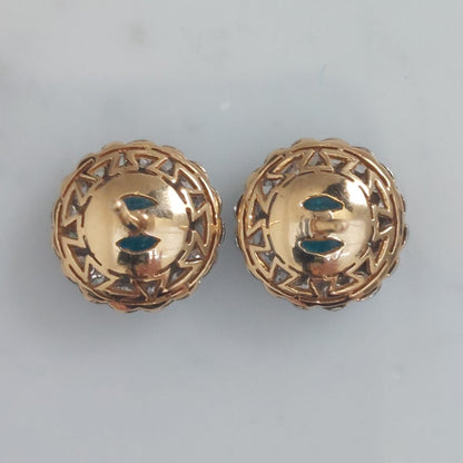 5ct Electric Blue Zircon and Diamond Cluster Stud Earrings