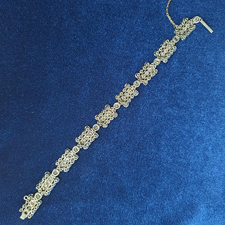 French Art Deco Diamond Bracelet in Platinum, 12 carats