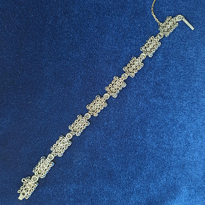 French Art Deco Diamond Bracelet in Platinum, 12 carats