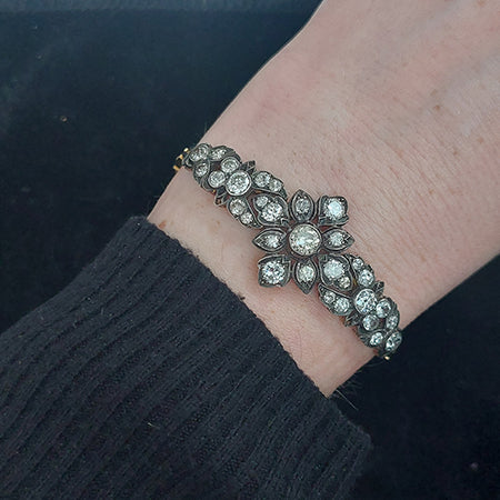 Antique Old Cut Diamond Bracelet, 6.00 carat total