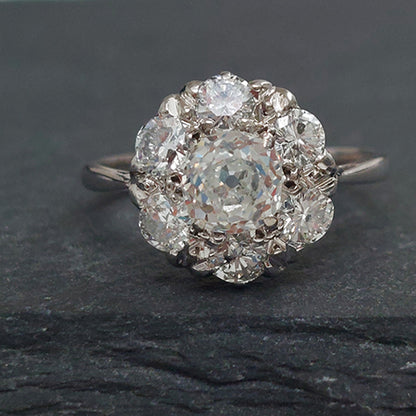 Old Cut Diamond Cluster Ring, 1.70 carats