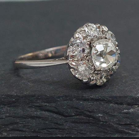 Old Cut Diamond Cluster Ring, 1.70 carats