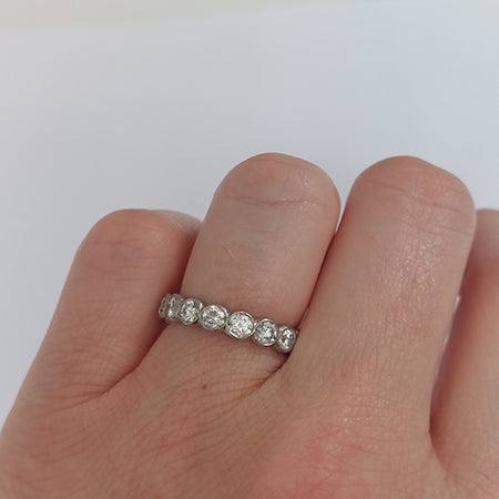 Diamond Full Eternity Band Ring in Platinum, 2.30 carats