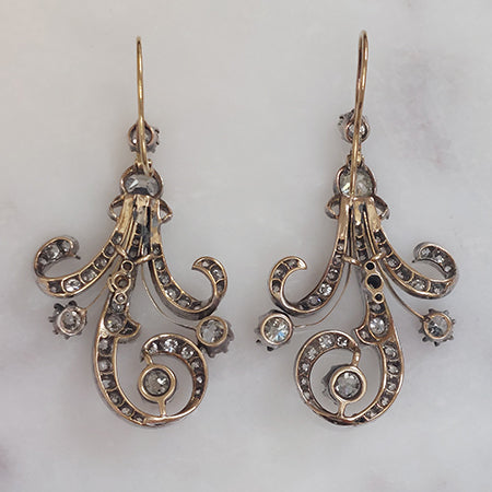 Antique Victorian Diamond Drop Earrings