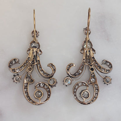 Antique Victorian Diamond Drop Earrings