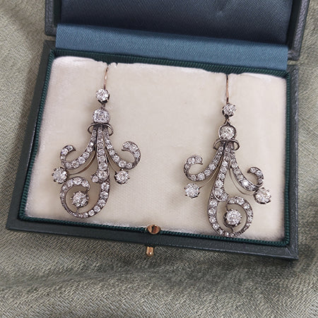 Antique Victorian Diamond Drop Earrings
