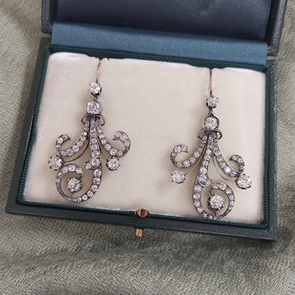Antique Victorian Diamond Drop Earrings