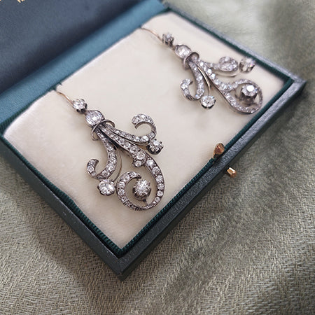 Antique Victorian Diamond Drop Earrings