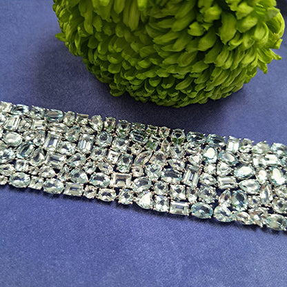 Aquamarine Wide Cuff Bracelet, 74.34 carats
