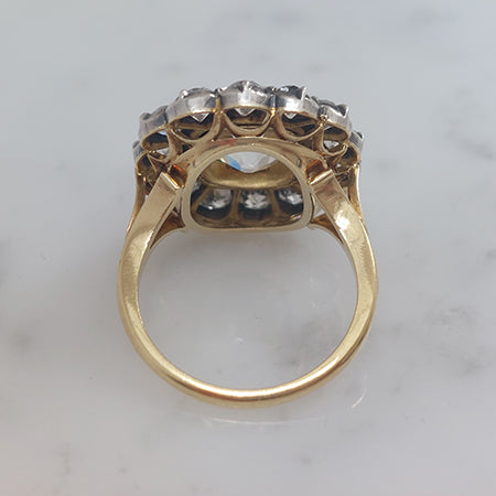 Antique Style Old-Cut Diamond Cluster Ring, 4.18ct, with Certificate