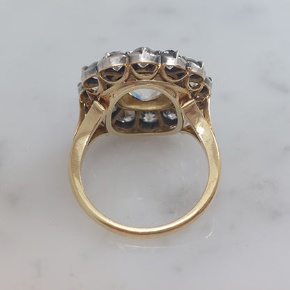 Antique Style Old-Cut Diamond Cluster Ring, 4.18ct, with Certificate