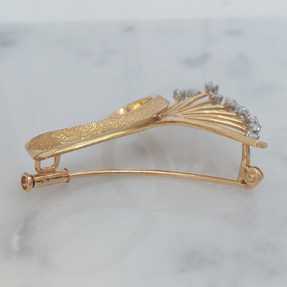 Diamond Set 18ct Yellow Gold Spray Brooch