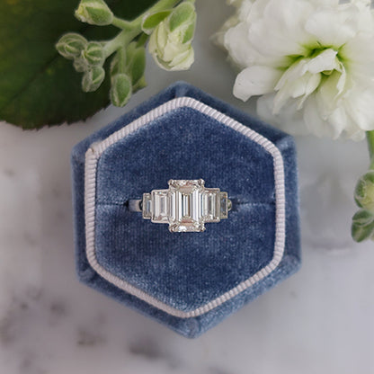 1.75ct Emerald Cut Diamond Engagement Ring in Platinum, Certified