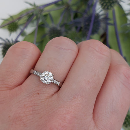 GIA Certified 1.04ct Brilliant Cut Diamond Solitaire Engagement Ring, F colour VS1 clarity