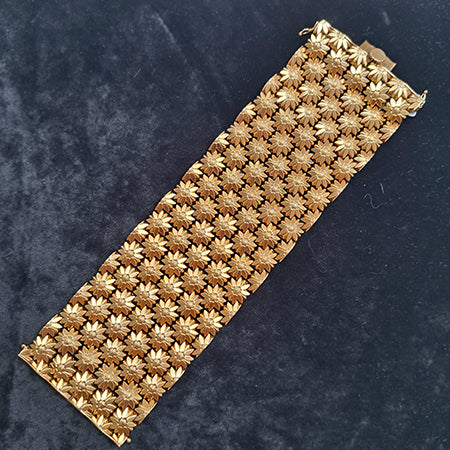 Floral Articulated Link 18ct Yellow Gold Bracelet