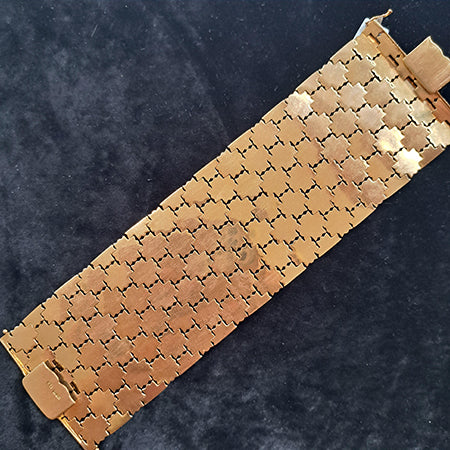 Floral Articulated Link 18ct Yellow Gold Bracelet