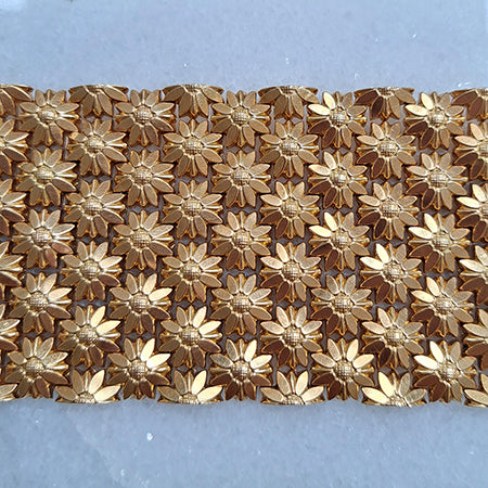 Floral Articulated Link 18ct Yellow Gold Bracelet