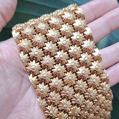 Floral Articulated Link 18ct Yellow Gold Bracelet