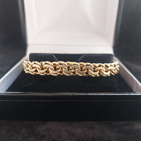 Vintage Fancy Double Curb 18ct Gold Bracelet