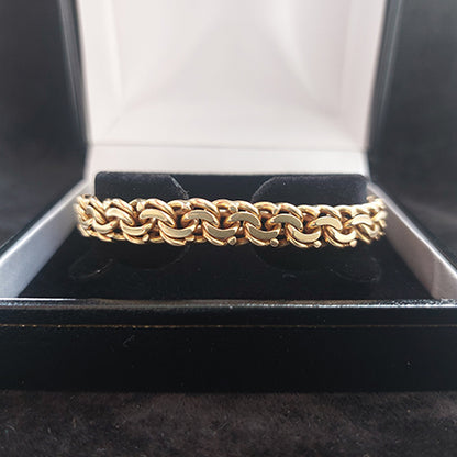 Vintage Fancy Double Curb 18ct Gold Bracelet