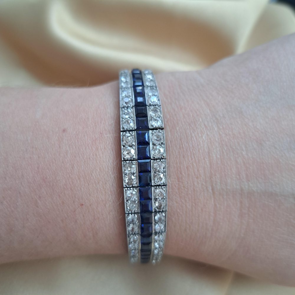 Chaumet 4ct Sapphire and Diamond Line Bracelet, 6 carats