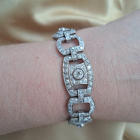 Art Deco Diamond Bracelet, 12 carat total