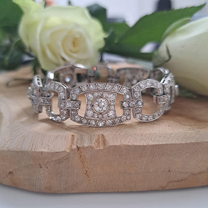 Art Deco Diamond Bracelet, 12 carat total
