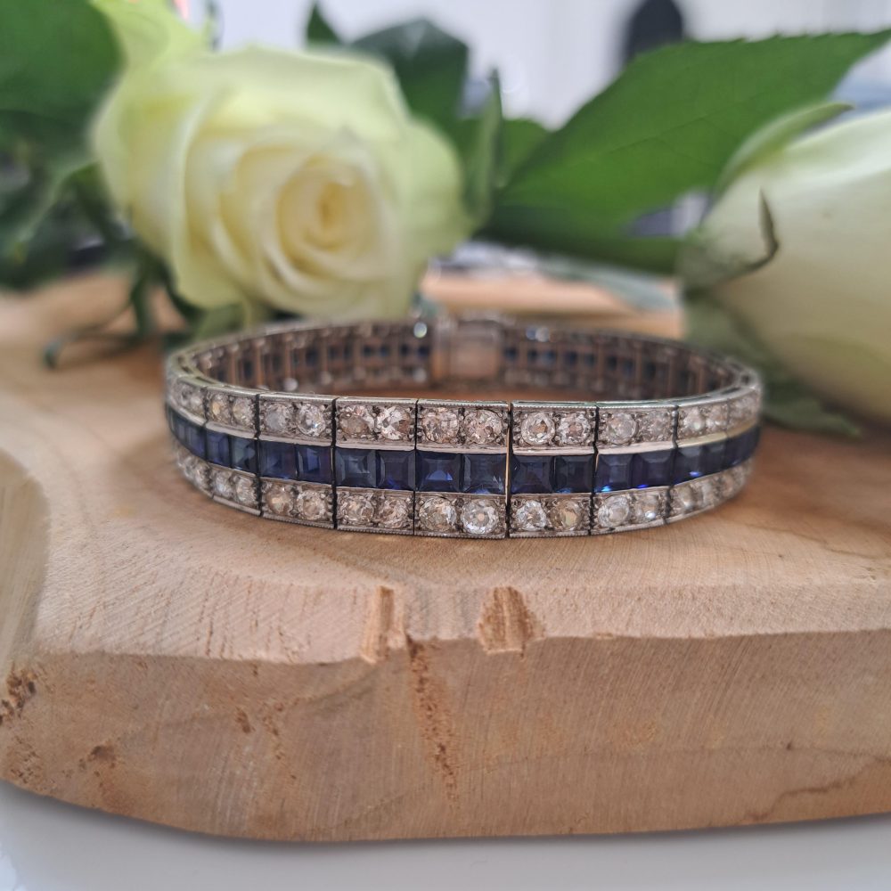 Chaumet 4ct Sapphire and Diamond Line Bracelet, 6 carats