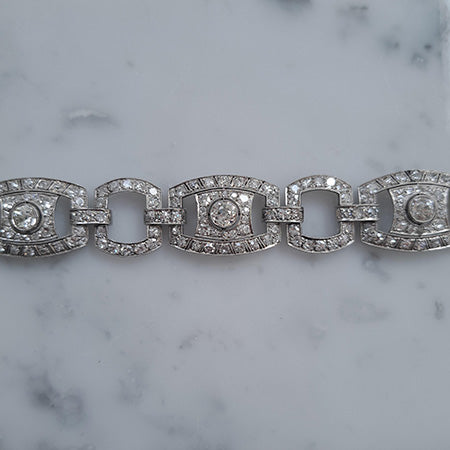 Art Deco Diamond Bracelet, 12 carat total