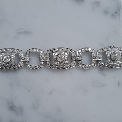 Art Deco Diamond Bracelet, 12 carat total