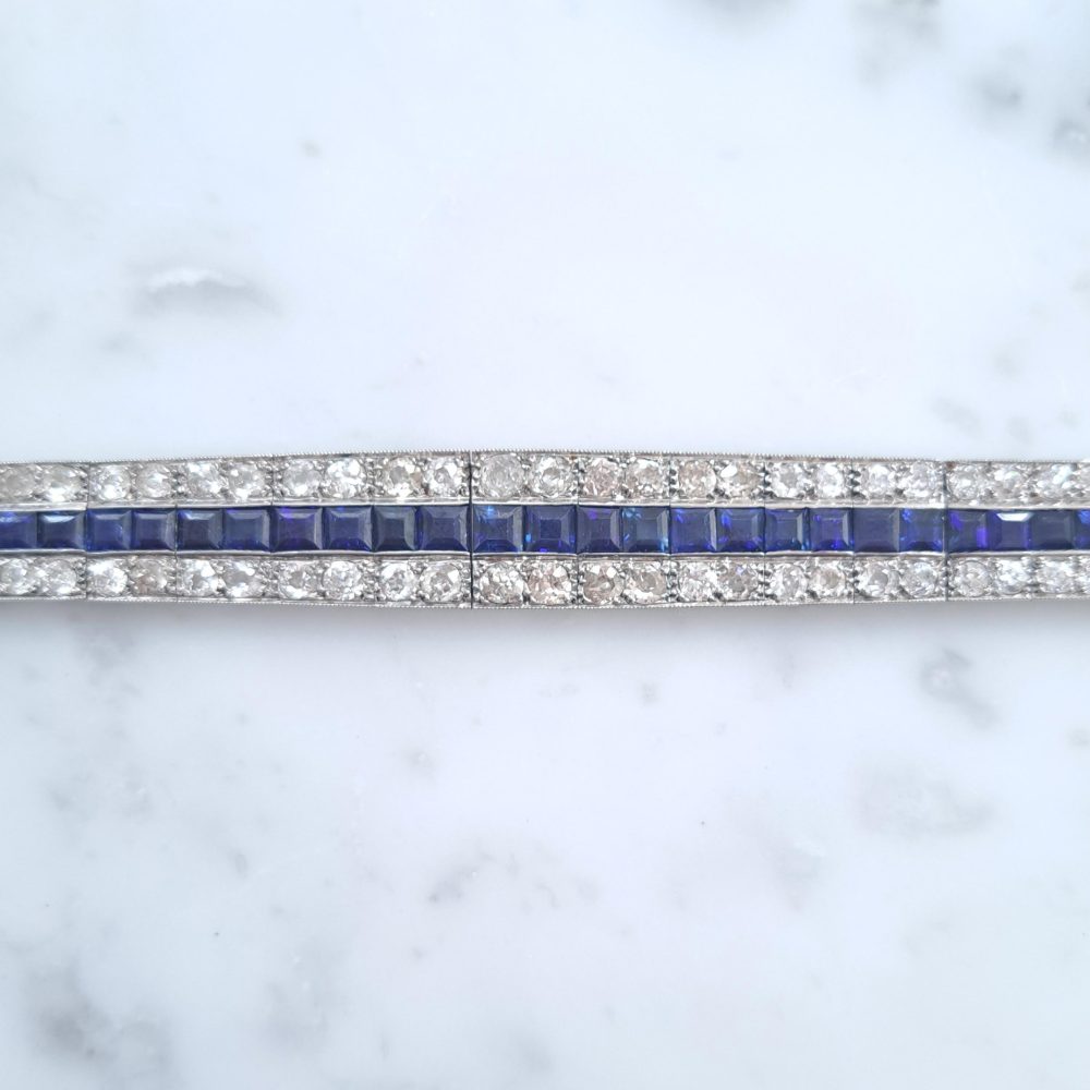 Chaumet 4ct Sapphire and Diamond Line Bracelet, 6 carats