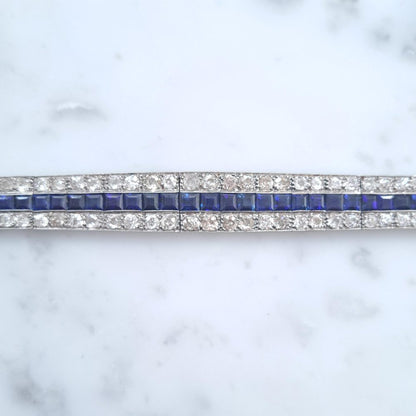 Chaumet 4ct Sapphire and Diamond Line Bracelet, 6 carats
