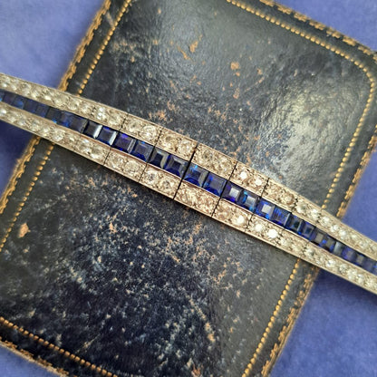 Chaumet 4ct Sapphire and Diamond Line Bracelet, 6 carats
