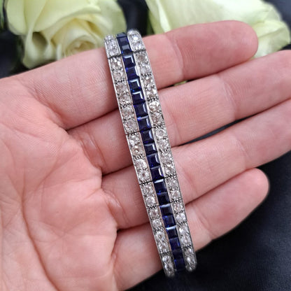 Chaumet 4ct Sapphire and Diamond Line Bracelet, 6 carats