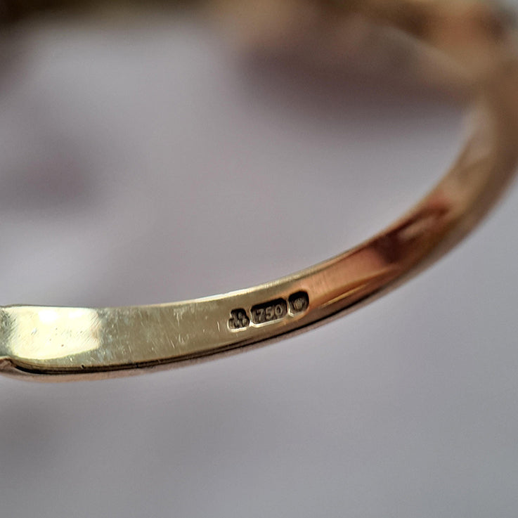 3.17ct Old Mine Cut Diamond Trilogy Engagement Ring in 18ct Yellow Gold