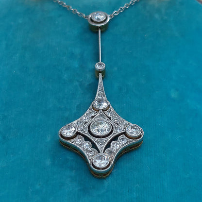 Antique Belle Epoque Diamond Pendant in 18ct Gold