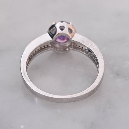 GIA Certified 1.10ct Natural No Heat Pink Sapphire and Diamond Halo Cluster Engagement Ring