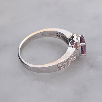 GIA Certified 1.10ct Natural No Heat Pink Sapphire and Diamond Halo Cluster Engagement Ring