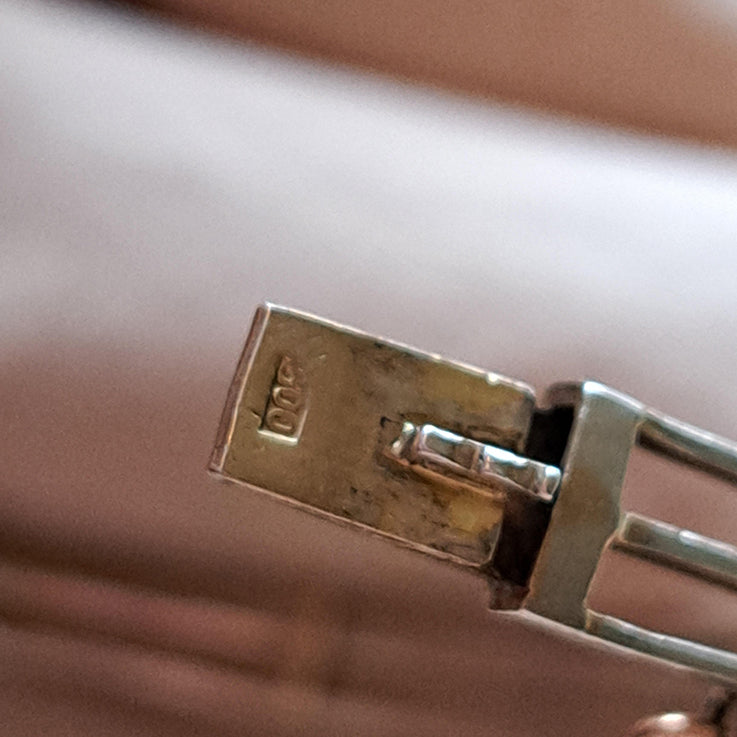 Antique Coral Bangle Bracelet with Pearls in 800