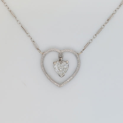 1ct Heart Shaped Diamond Pendant