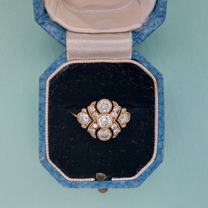 Decorative Diamond Cluster Dress Ring, 1.20 carat total