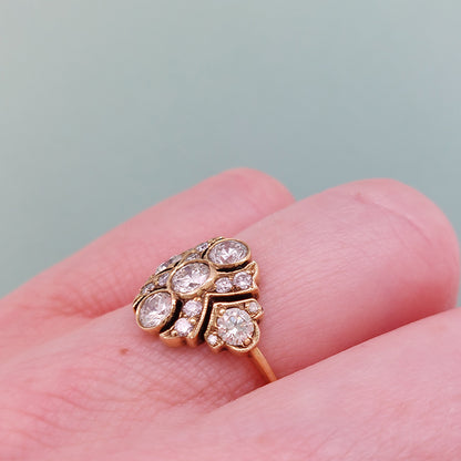 Decorative Diamond Cluster Dress Ring, 1.20 carat total