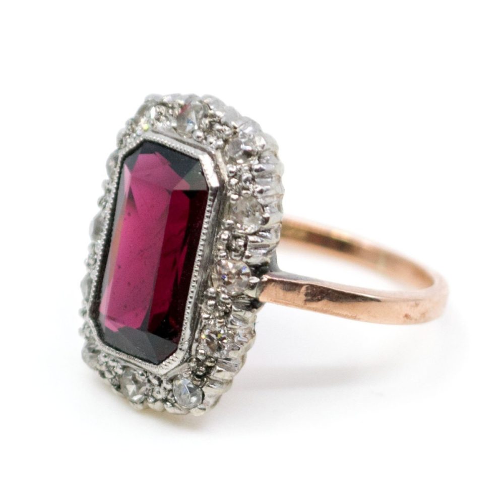 Antique Victorian 3.00ct Garnet and Diamond Ring