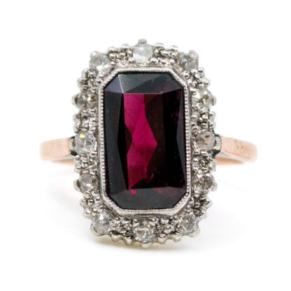 Antique Victorian 3.00ct Garnet and Diamond Ring