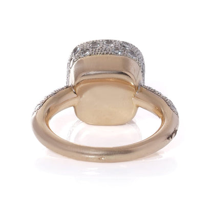 Pomellato diamond ring in white and rose gold.
