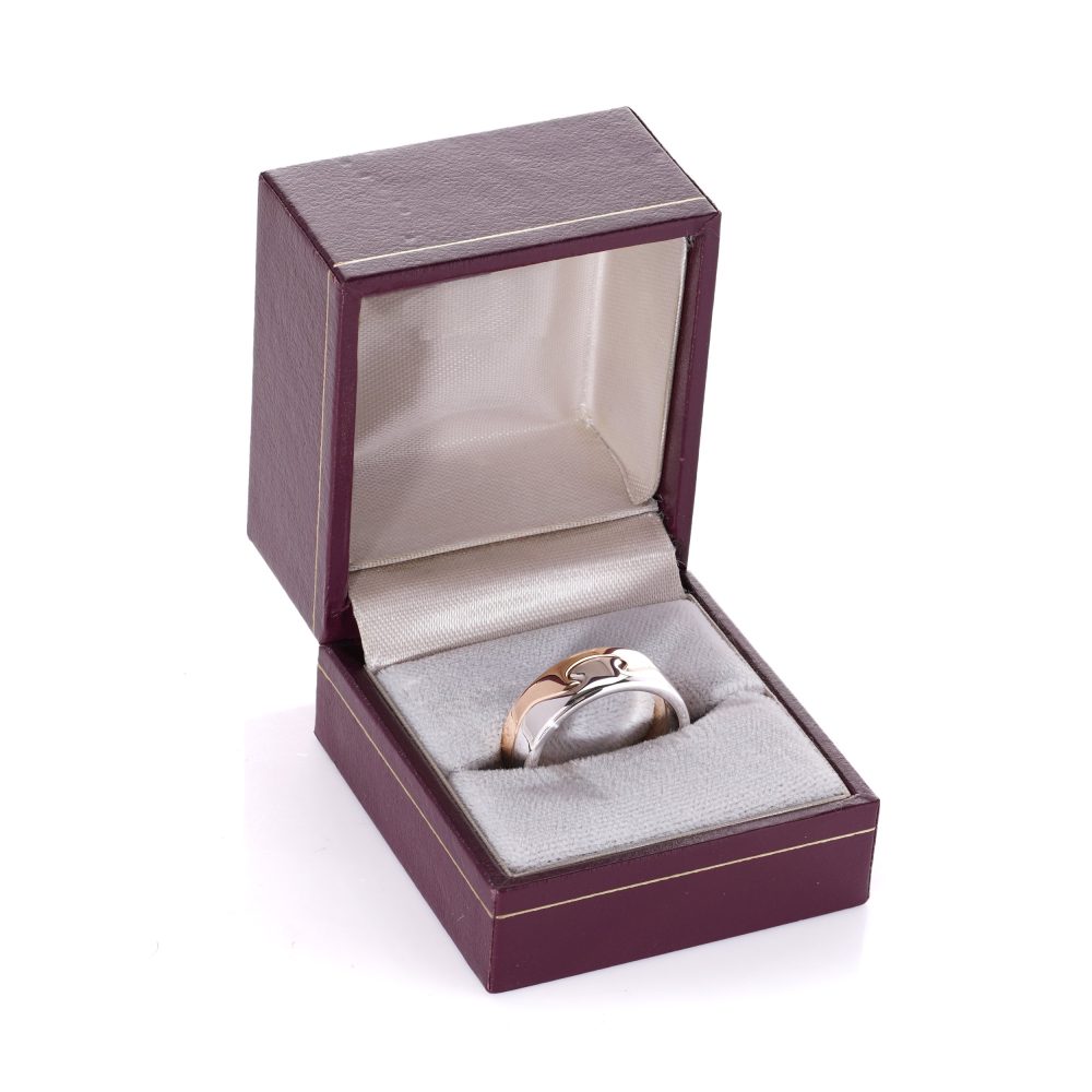 Georg Jensen Fusion white and rose gold stack ring,