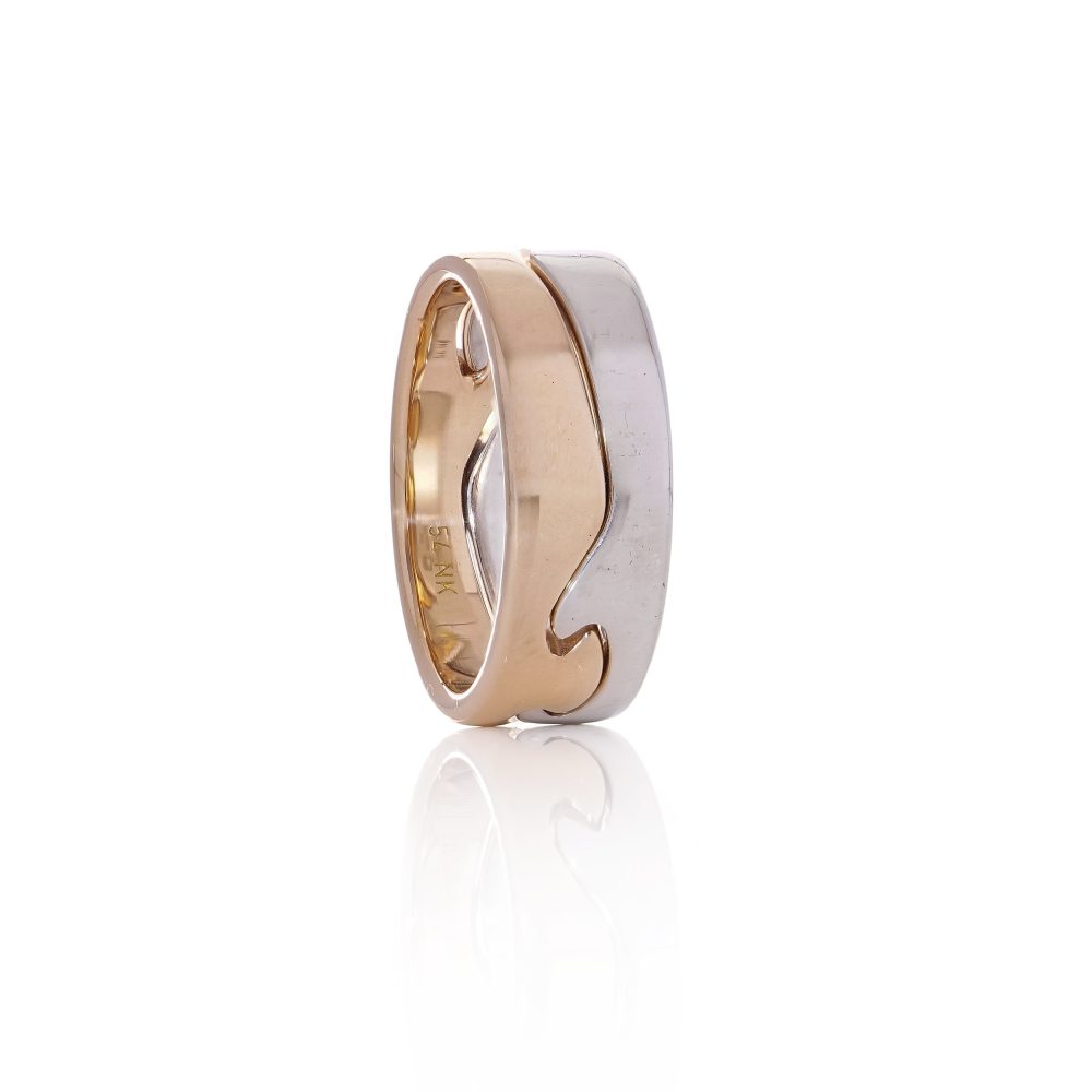 Georg Jensen Fusion white and rose gold stack ring,