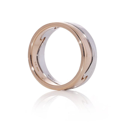 Georg Jensen Fusion white and rose gold stack ring,