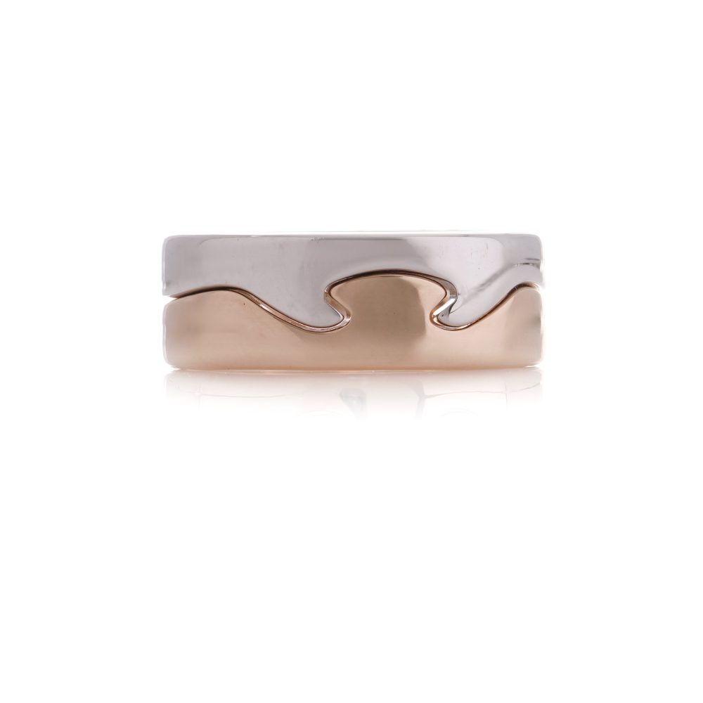 Georg Jensen Fusion white and rose gold stack ring,